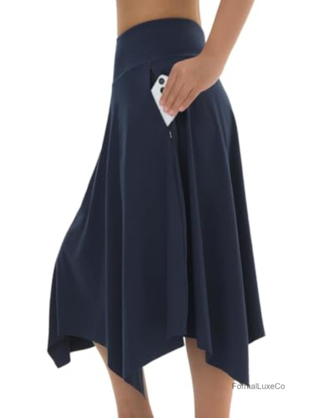 Women's Knee Length Skort High Waisted Athletic Golf Tennis Skirt w Pockets